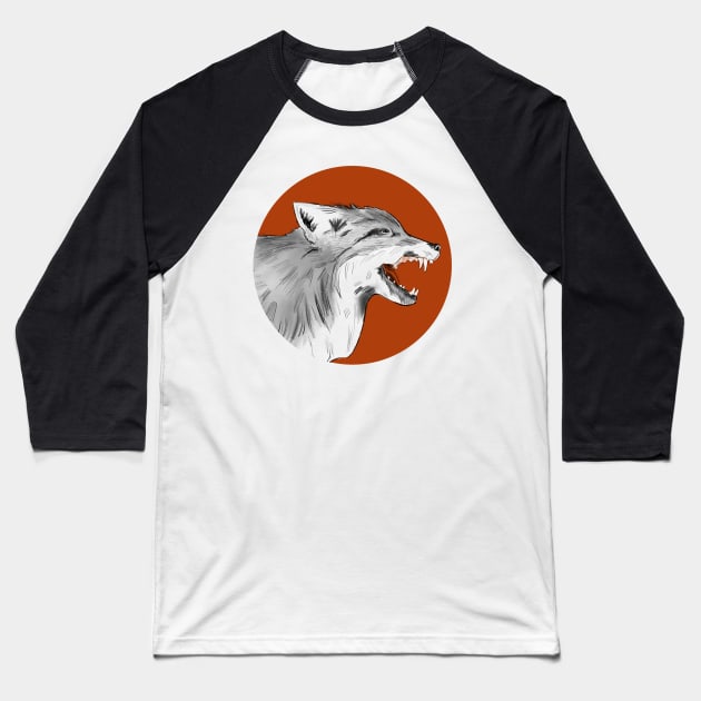Fox Fight Baseball T-Shirt by Little Birds